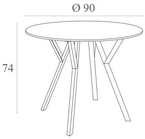 MAX ΤΡΑΠΕΖΙ Φ90Χ74εκ. WHITE LAMINATE 12mm