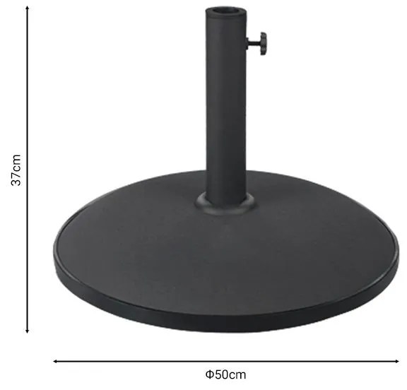 Βάση ομπρέλας Elfie τσιμέντο μαύρο 25kg Φ50εκ 50x50x37 εκ.