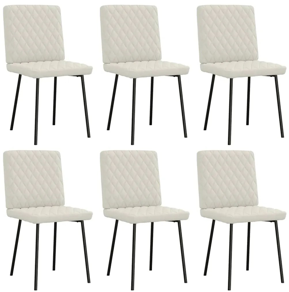 vidaXL Καρέκλες Τραπεζαρίας 6 τεμ. Κρεμ Βελούδινες