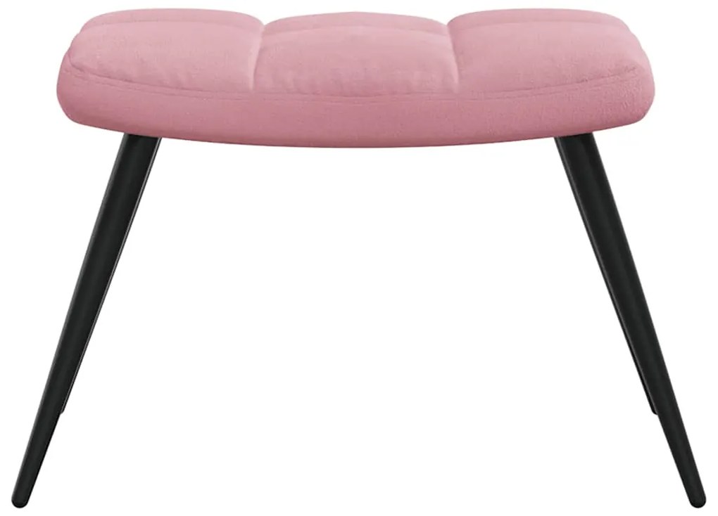 vidaXL Πολυθρόνα Relax Ροζ Βελούδινη με Σκαμπό