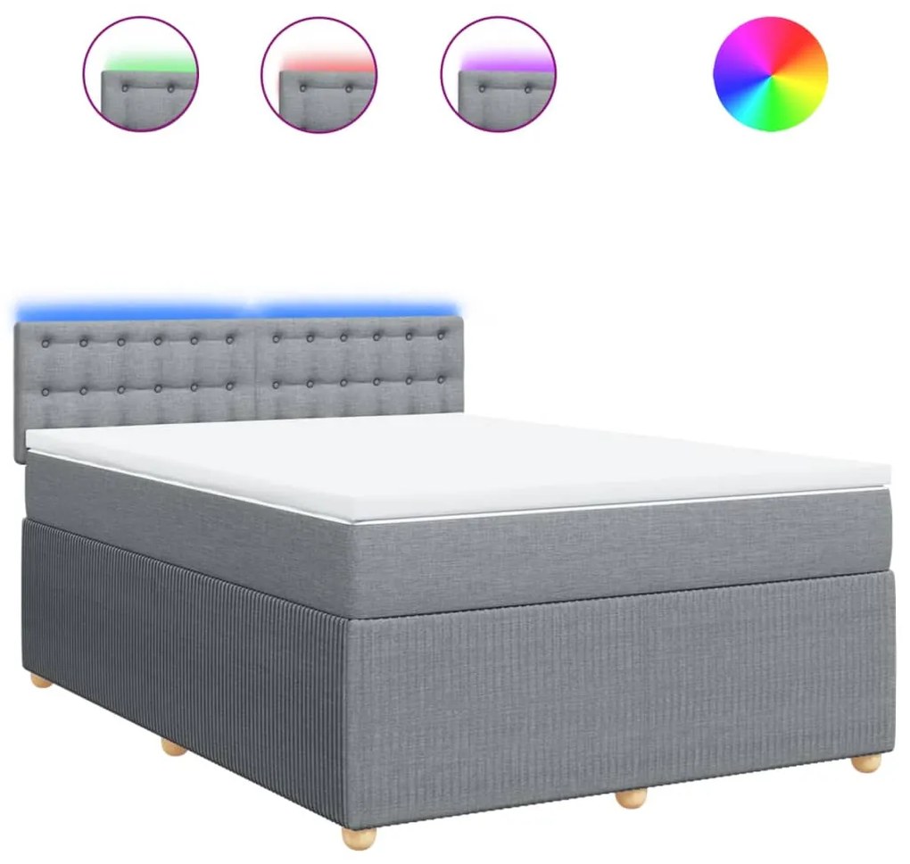 vidaXL Κρεβάτι Boxspring με Στρώμα Αν. Πράσινο 160x200εκ Υφασμάτινο