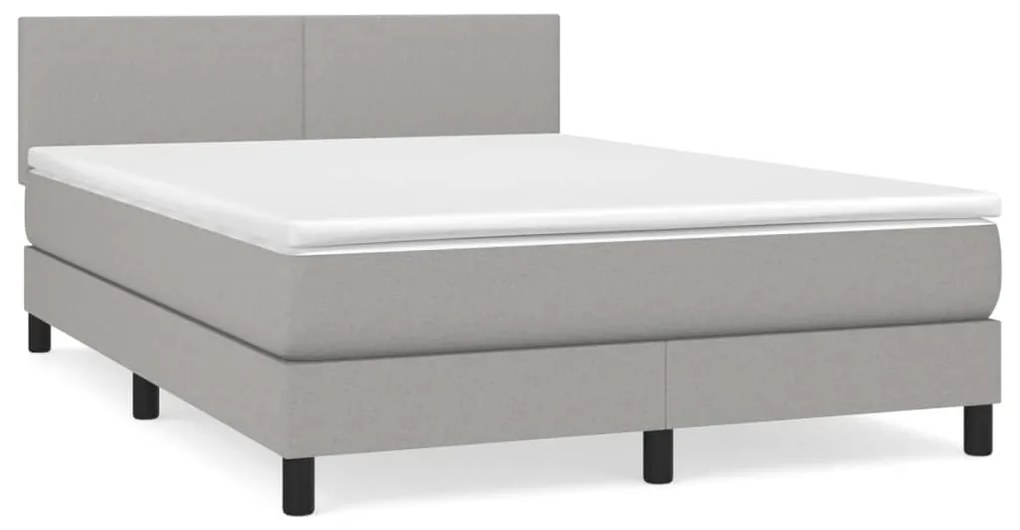 ΚΡΕΒΑΤΙ BOXSPRING ΜΕ ΣΤΡΩΜΑ ΑΝΟΙΧΤΟ ΓΚΡΙ 140X190 ΕΚ. ΥΦΑΣΜΑΤΙΝΟ 3139889