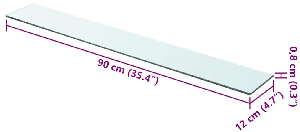 vidaXL Ράφια Πάνελ 2 τεμ. Διάφανα 90 x 12 εκ. Γυάλινα