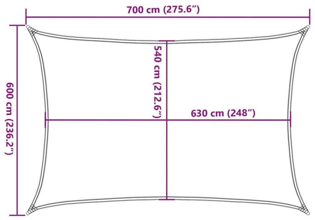 Πανί Σκίασης Μαύρο 6 x 7 μ. από HDPE 160 γρ/μ² - Μαύρο