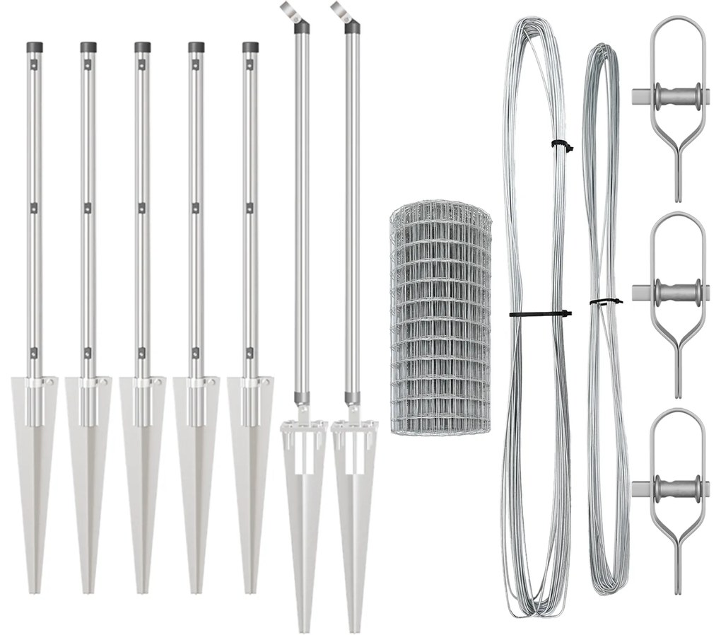 vidaXL Euro Fence με 7 αγκύλες 1x10 μ Γαλβανισμένο Ατσάλι