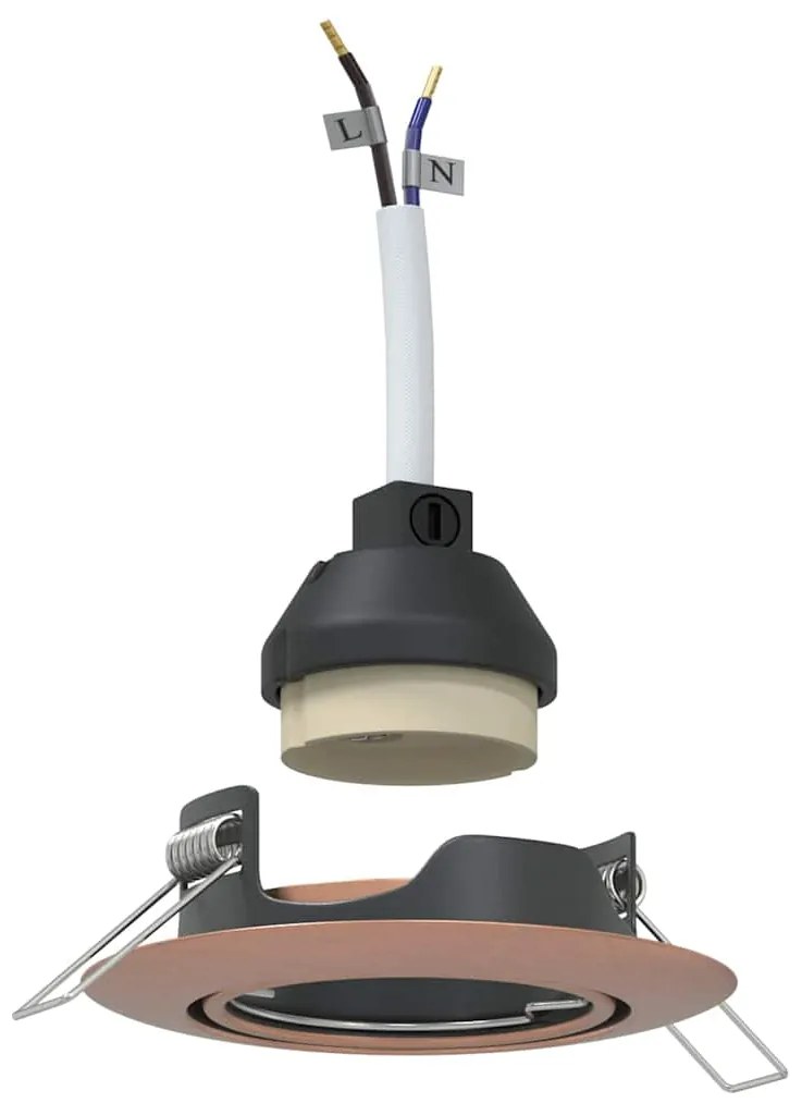 vidaXL Spotlights με προβολείς 6 pcs Χάλκινο 9 x 9 εκ. Μέταλλο