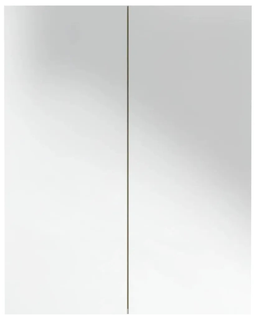 vidaXL Ντουλάπι Μπάνιου με Καθρέφτη Λευκό &amp; Δρυς 60x15x75 εκ. από MDF