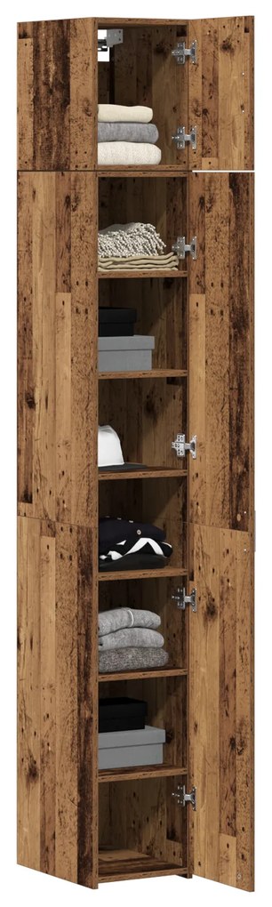 vidaXL Λεπτό Ντουλάπι Παλιά Ξυλεία 30x42.5x225 εκ. Μηχανικά ξύλο