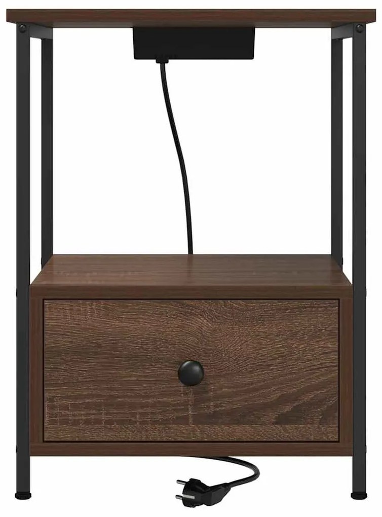 vidaXL Κομοδίνο Καφέ δρυς 42 x 41 x 56 εκ. Επεξεργασμένο ξύλο