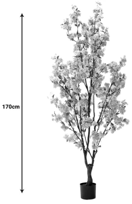 Διακοσμητικό φυτό Peach flower I σε γλάστρα Inart ροζ pp Υ170εκ - 316-000029