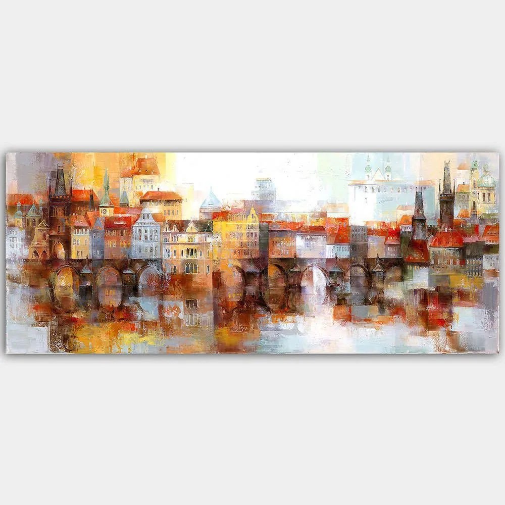 Πίνακας Καμβάς 451ERN1740 120x50cm Multi Wallity Οριζόντιοι Ξύλο, Καμβάς