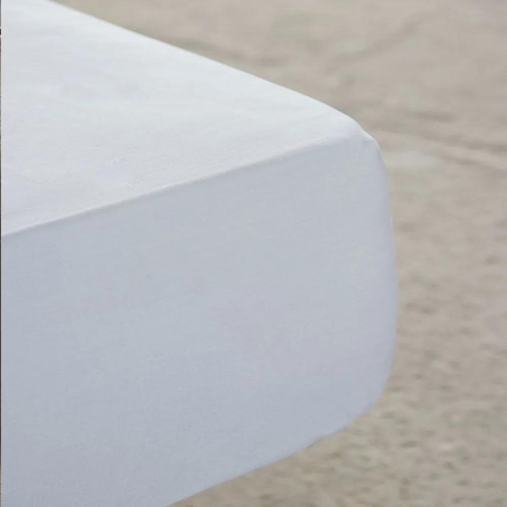 Σεντόνι Με Λάστιχο Unicolors White Nima King Size 180x232cm 100% Βαμβάκι