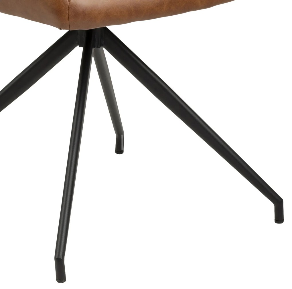 Καρέκλα Oakland 353, Μαύρο, Καφέ, 88x59x59cm, 8 kg, Οικολογικό δέρμα, Μεταλλικά, Μπράτσα | Epipla1.gr