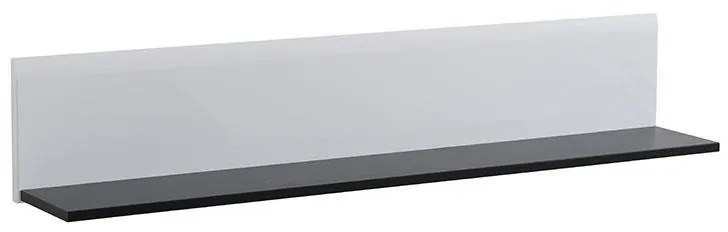 Ράφι τοίχου Trentino ZP Λευκό - Μαύρο - Λευκή Λάκα 120x19,5x22 εκ. 120x19.5x22 εκ.