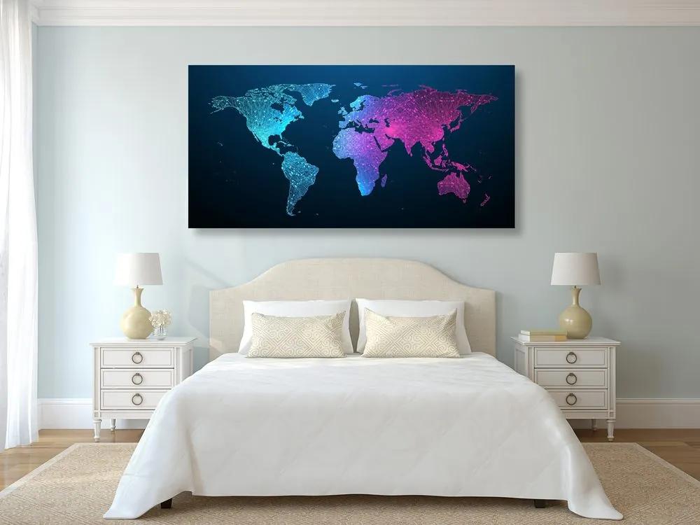 Εικόνα στον παγκόσμιο χάρτη νύχτας φελλού - 100x50  peg