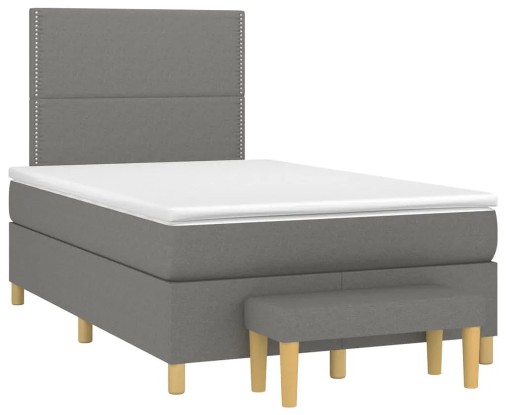 ΚΡΕΒΑΤΙ BOXSPRING ΜΕ ΣΤΡΩΜΑ ΣΚΟΥΡΟ ΓΚΡΙ 120X200 ΕΚ. ΥΦΑΣΜΑΤΙΝΟ 3137062