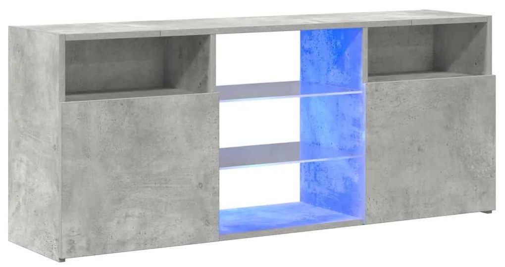 vidaXL Έπιπλο Τηλεόρασης με LED Γκρι Σκυροδέματος 120x30x50 εκ.