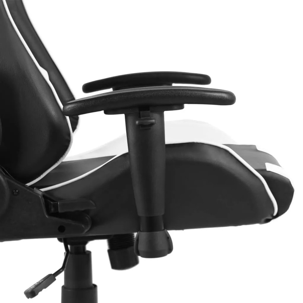 Καρέκλα Gaming Περιστρεφόμενη Λευκή PVC - Λευκό