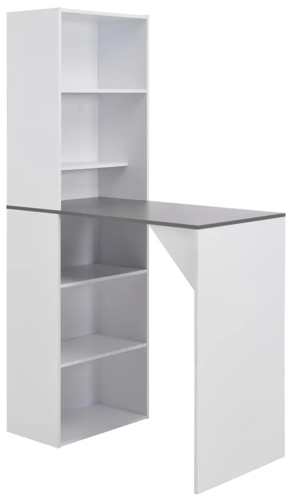 vidaXL Τραπέζι Μπαρ με Ντουλάπι Λευκό 115 x 59 x 200 εκ.