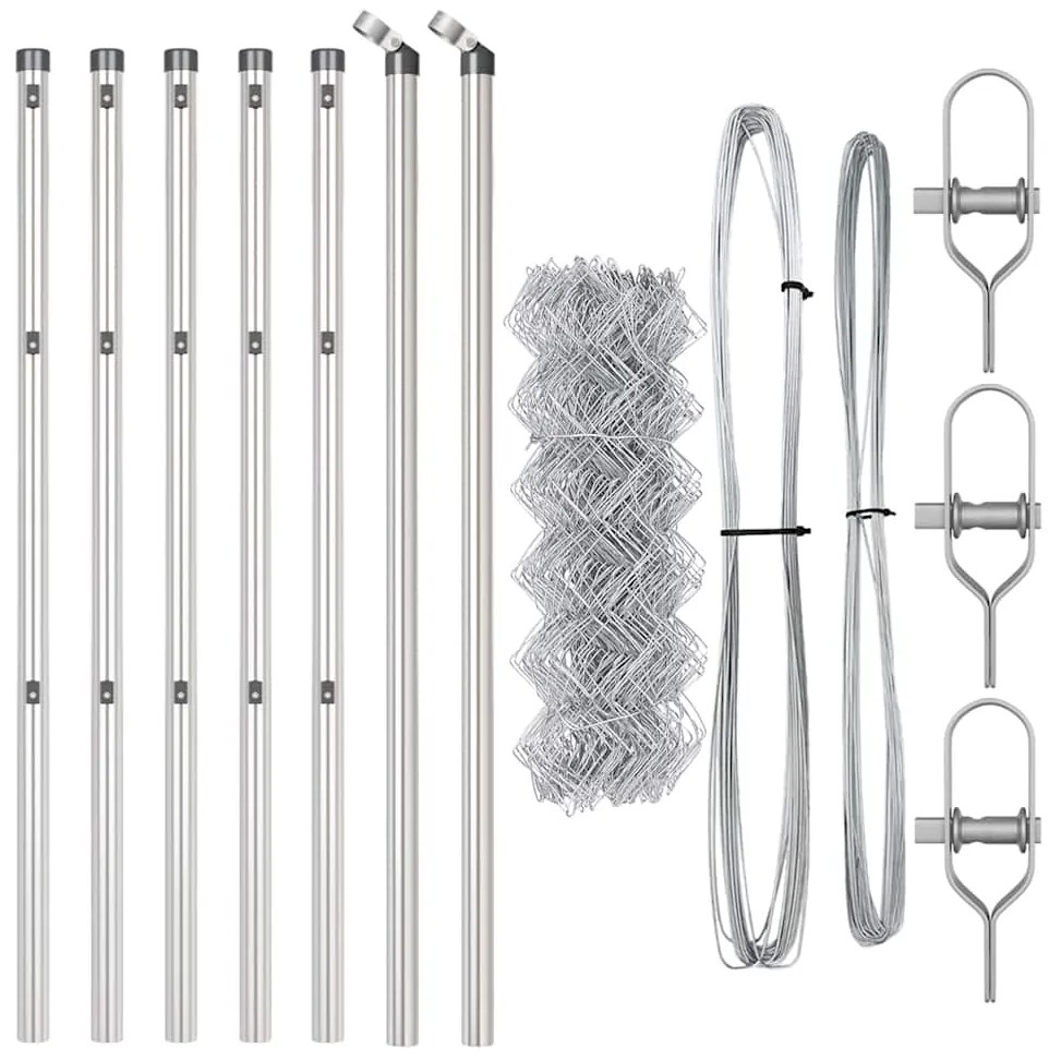 vidaXL Στύλος Περιφράξεων Ασημί 10 x 0,6 μ (60 x 60 mm πλέγμα) Ατσάλι