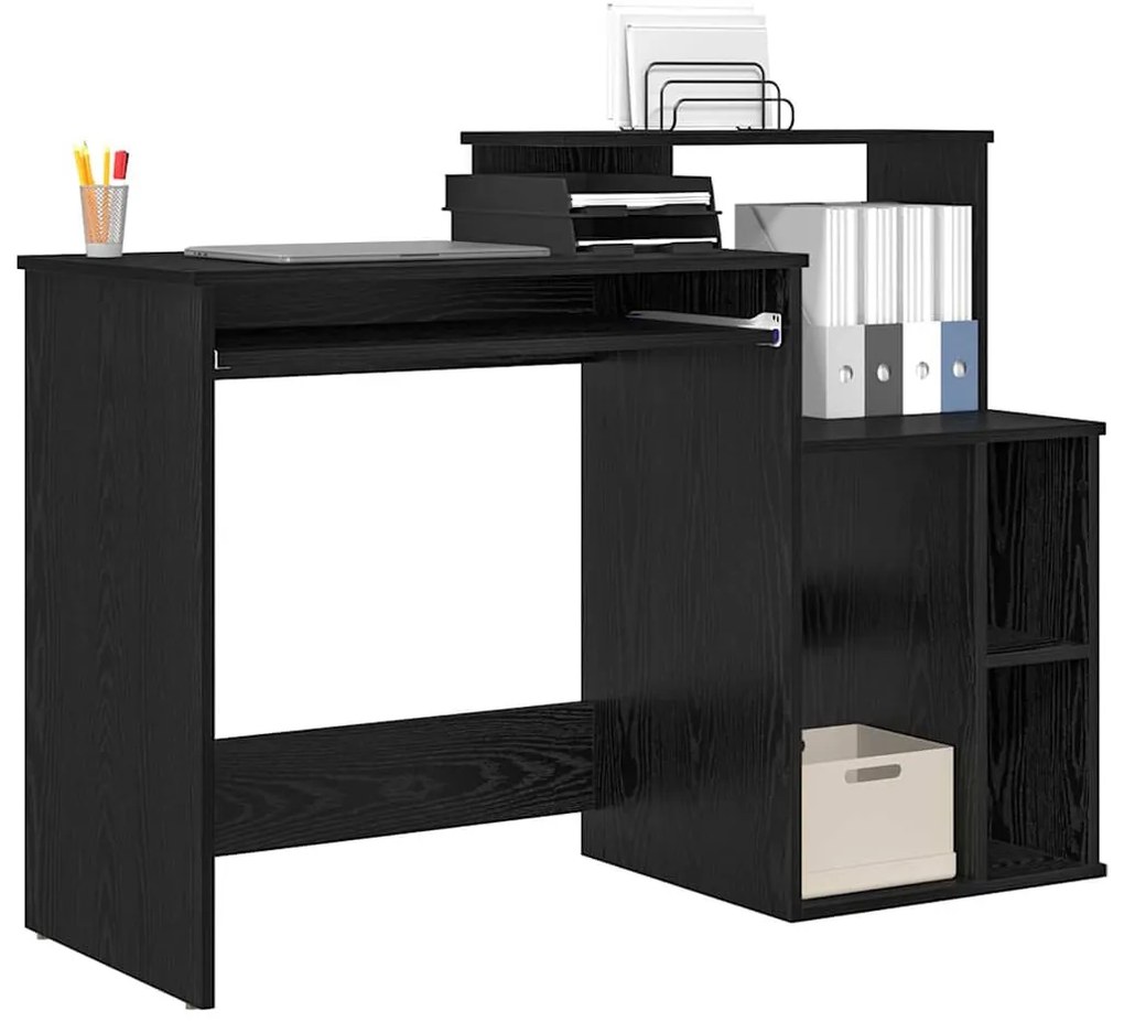 vidaXL Γραφείο Μαύρη Οξυά 120,5 x 44 x 88,5 εκ Επεξεργασμένο ξύλο
