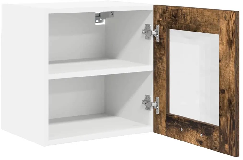 vidaXL Κρεμαστό ντουλάπι με πόρτα 2 pcs Καπνιστό Δρύς 40 x 31 x 40 εκ.