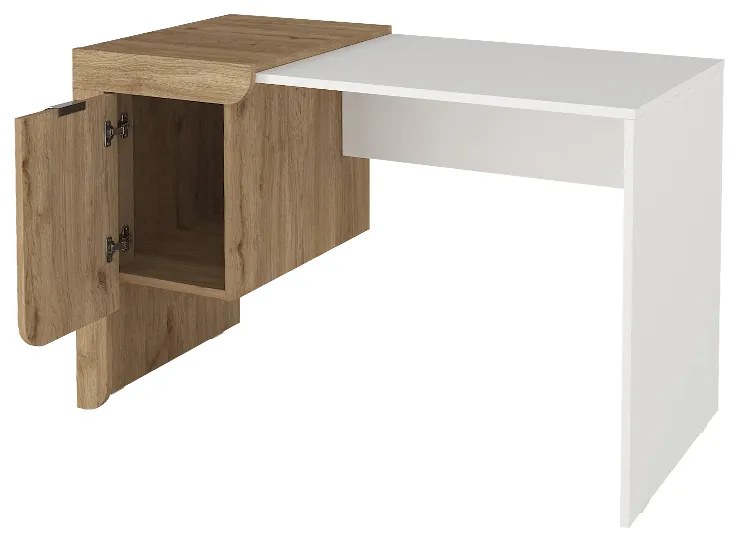 Γραφείο εργασίας Dario Megapap χρώμα sepet oak - λευκό 120x60x73,2εκ.