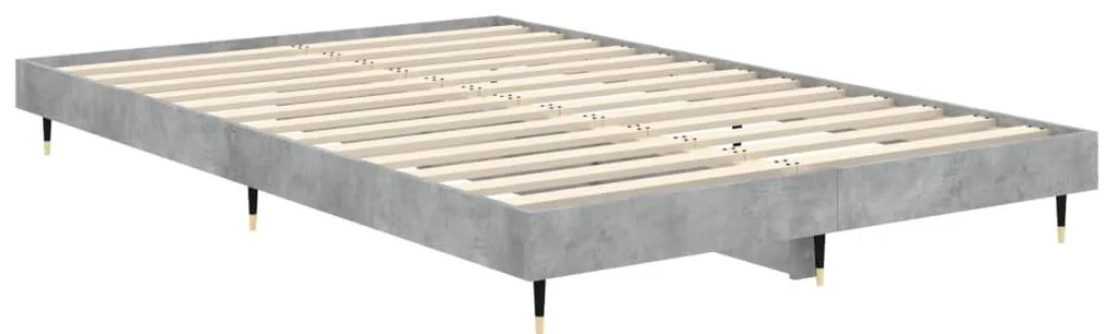 vidaXL Πλαίσιο Κρεβατιού Γκρι Σκυροδέματος 120x190 εκ. Επεξεργ. Ξύλο