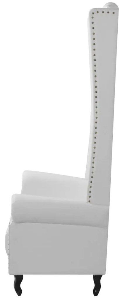 vidaXL Πολυθρόνα με Ψηλή Πλάτη Λευκή από Συνθετικό Δέρμα