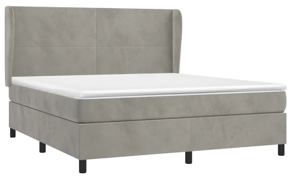 ΚΡΕΒΑΤΙ BOXSPRING ΜΕ ΣΤΡΩΜΑ ΑΝΟΙΧΤΟ ΓΚΡΙ 180X200 ΕΚ. ΒΕΛΟΥΔΙΝΟ 3129105