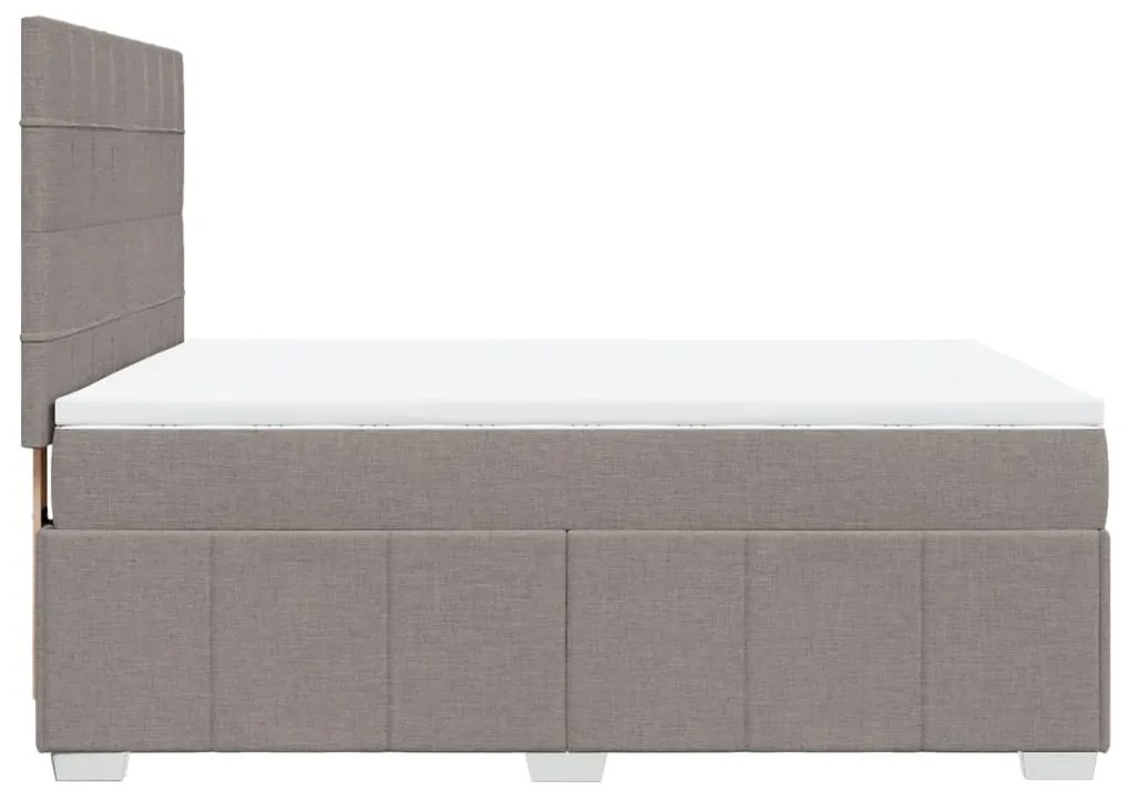 Κρεβάτι Boxspring με Στρώμα Taupe 140x200 εκ. Υφασμάτινο - Μπεζ-Γκρι