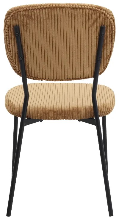 Καρέκλα τραπεζαρίας Kevin Megapap μουσταρδί ύφασμα - μεταλλικό μαύρο πόδι 48x51x87εκ.