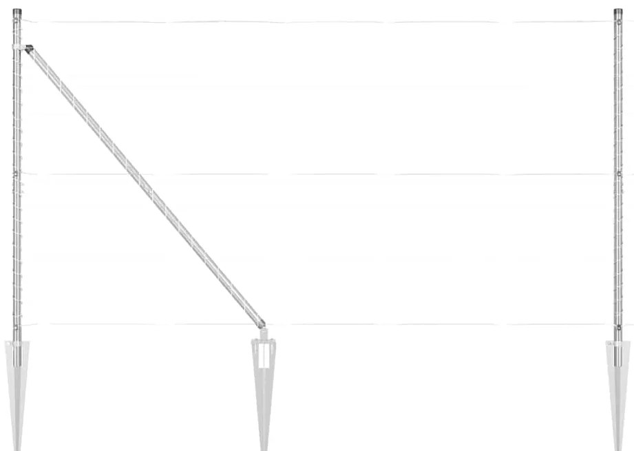 vidaXL πάσσαλοι φence με βύσμα 52 τεμάχια Ø32 mm 160 cm από γαλβανισμένο ατσάλι