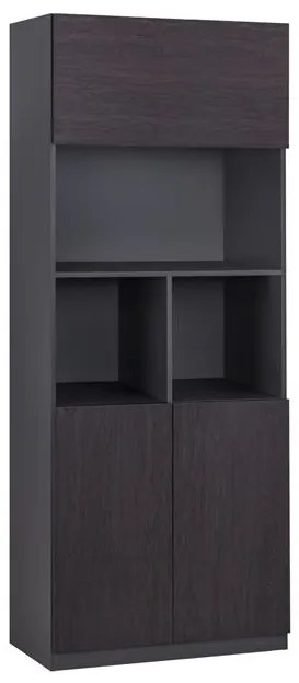 ΒΙΒΛΙΟΘΗΚΗ ΓΡΑΦΕΙΟΥ ΕΠΑΓΓΕΛΜΑΤΙΚΗ ROSEWOOD HM2089 ΜΕΛΑΜΙΝΗ ΓΚΡΙ-WENGE 80Χ40Χ200Υεκ.