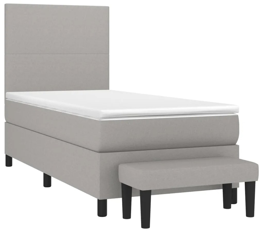 ΚΡΕΒΑΤΙ BOXSPRING ΜΕ ΣΤΡΩΜΑ ΑΝΟΙΧΤΟ ΓΚΡΙ 90X190 ΕΚ. ΥΦΑΣΜΑΤΙΝΟ 3136397