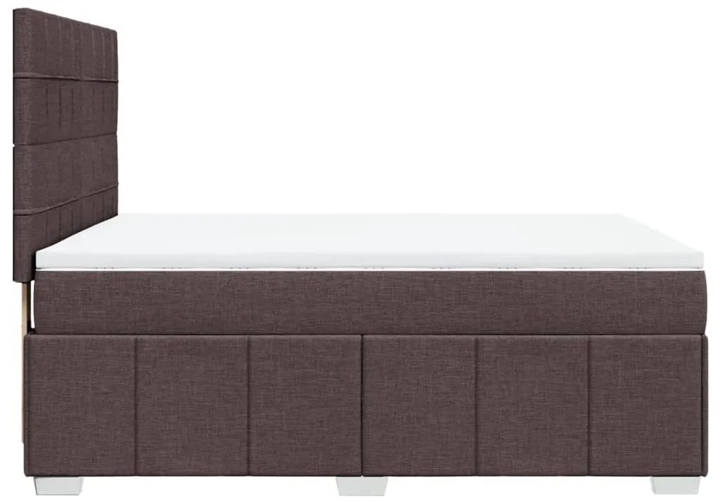 vidaXL Κρεβάτι Boxspring με Στρώμα Σκούρο Καφέ 160x200 εκ Υφασμάτινο