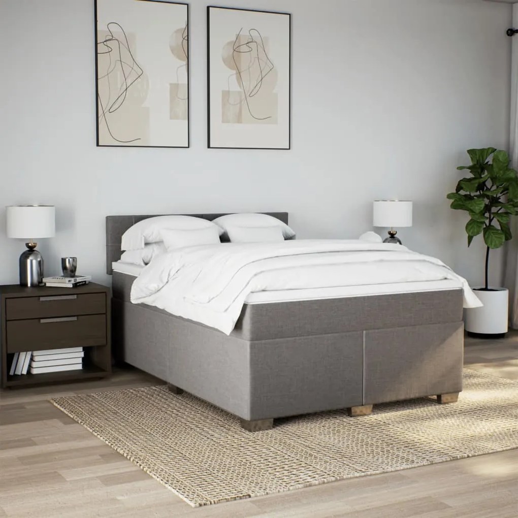 ΚΡΕΒΑΤΙ BOXSPRING ΜΕ ΣΤΡΩΜΑ TAUPE 160X200 ΕΚ. ΥΦΑΣΜΑΤΙΝΟ 3288243