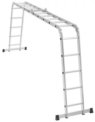 VEVOR Multi-Purpose Folding Ladder 7-in-1 5 Step 19ft Reach Height Metal