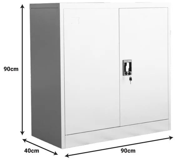 Ντουλάπα Armon I Μεταλλική Ανοιχτό Γκρί 90x40x90 εκ. 90x40x90 εκ.