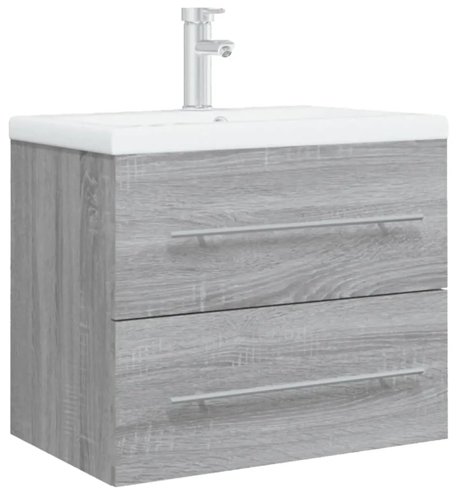 vidaXL Ντουλάπι Μπάνιου με Νιπτήρα Γκρι Sonoma από Επεξεργασμένο Ξύλο