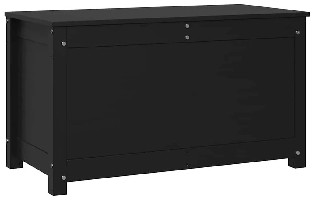 vidaXL Κουτί Αποθήκευσης Μαύρο 80x40x45,5 εκ από Μασίφ Ξύλο Πεύκου