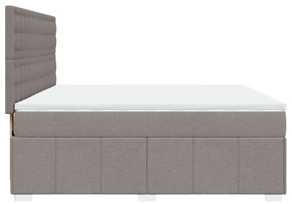 Κρεβάτι Boxspring με Στρώμα Taupe 180x200 εκ. Υφασμάτινο - Μπεζ-Γκρι