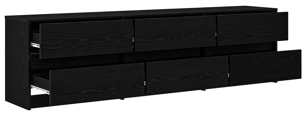 vidaXL Ντουλάπι TV Μαύρο 182 x 34 x 50 εκ. Επεξεργασμένο ξύλο