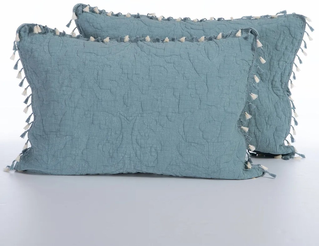 Ζεύγος Μαξιλαροθήκες Καπιτονέ (52x72) Nef-Nef Homeware Blue Feraggio