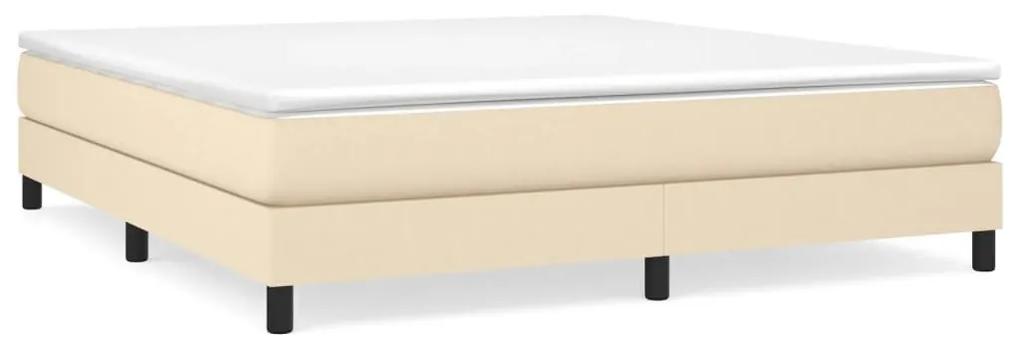 Κρεβάτι Boxspring με Στρώμα Κρεμ 180x200 εκ. Υφασμάτινο - Κρεμ