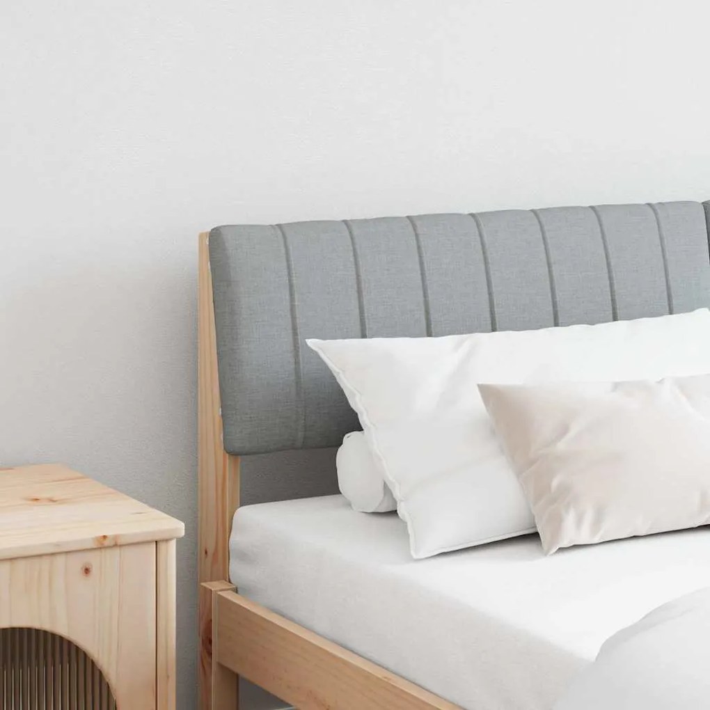 vidaXL Ταπετσαρισμένο κεφαλάρι Ανοιχτό γκρι 160 cm