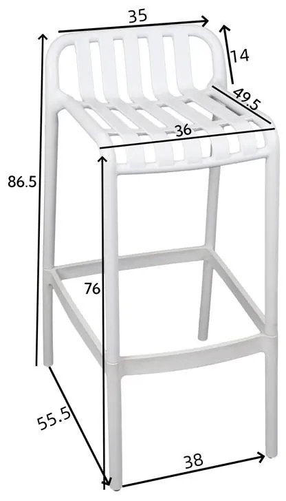 Σκαμπό μπαρ Zoi pp σε απόχρωση cappucino 36x56x87 εκ. 36x56x87 εκ.