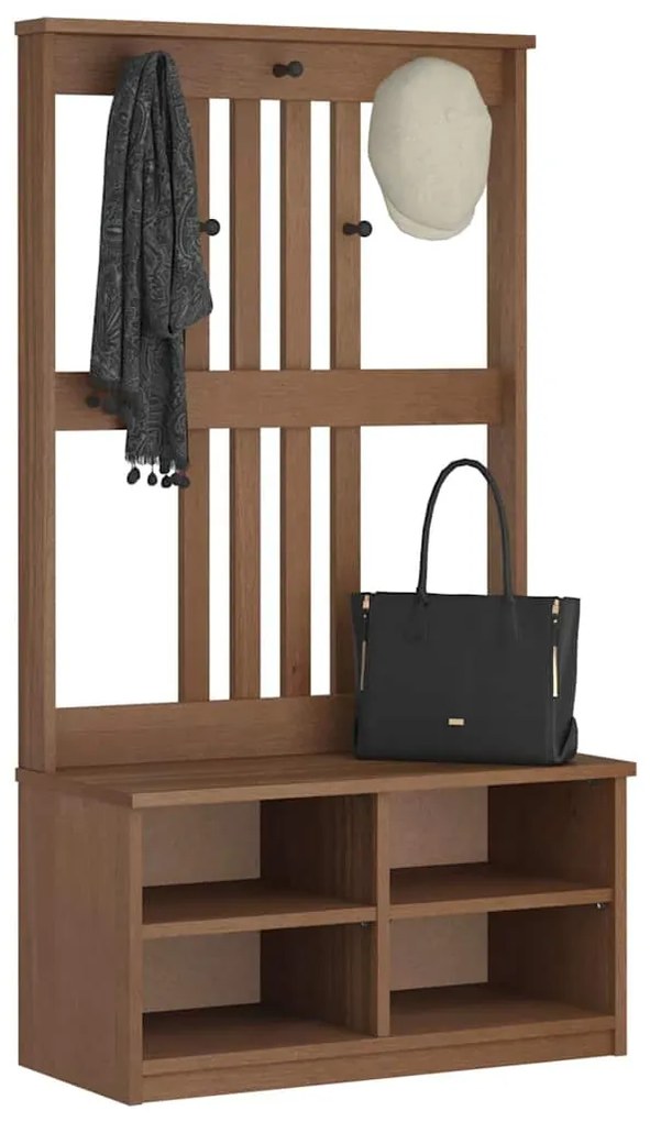 vidaXL Δέντρο χωλ "SANDNES" 87x40x159,5 εκ. Πεύκο μασίφ ξύλο