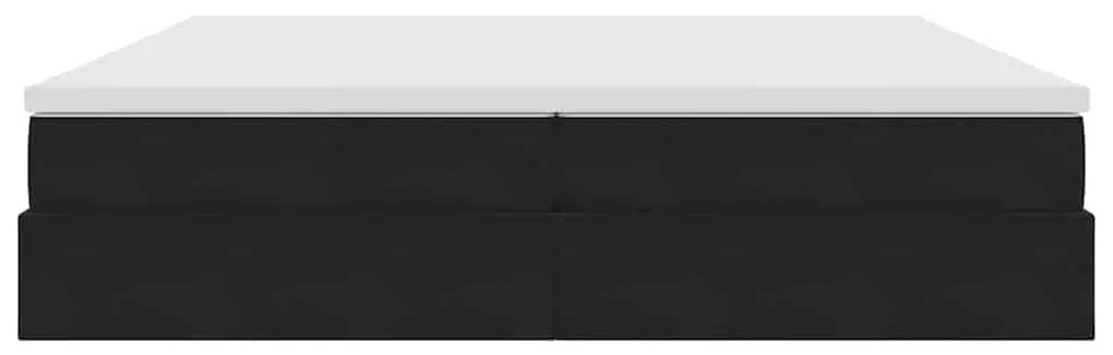vidaXL Κρεβάτι με αποθηκευτικό χώρο και στρώμα Μαύρο 200 x 200 cm