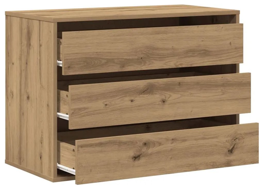 vidaXL Συρταριέρα Γωνιακή Αρτισιανή Δρυς 80x41x58 εκ. Επεξεργ. Ξύλο